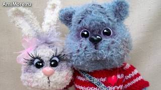 Амигуруми: схема Котика и Зайки. Игрушки вязанные крючком. Free crochet patterns.