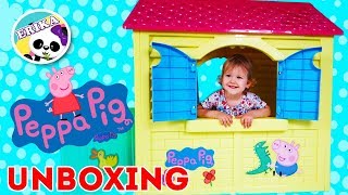 PEPPA PIG HOUSE | UNBOXING | PRETEND PLAY CASA DE PEPPA PIG | Erika Golubeva