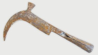 Antique Hatchet Axe Restoration Step by Step. NO Power Tool