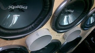 6 Walled Sony Xplod 12'' Subwoofers !!! who says Sony Cant get loud ?!