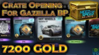 NFS No Limits | 7200 Gold Premium Crate opening for Gazella GT Blueprints !