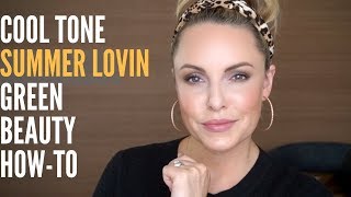 SUMMER EVENING LOOK - COOL TONE FULL FACE  || Green & Cruelty-Free