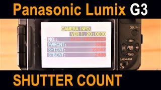 How to Check Shutter Count on Panasonic Lumix G3