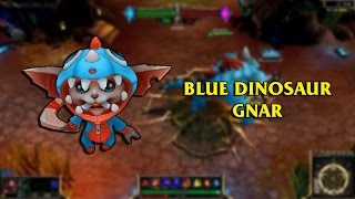 Blue Dinosaur Gnar LoL Custom Skin ShowCase