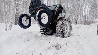 Трелевка мтз 50 на гусеницах...( новый эксперимент)