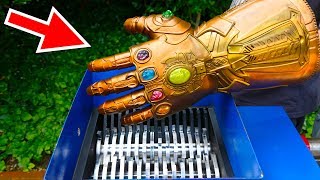THANOS INFINITY GAUNTLET VS SHREDDING MACHINE!