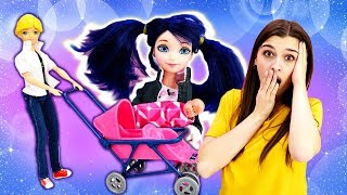 Супер Кот сидит с малышом! Мультик Леди Баг - Видео для девочек. Ох, уж эти куклы!