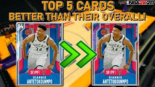 TOP 5 CARDS THAT PLAY BETTER THAN THEIR OVERALLS! HIDDEN GALAXY OPALS? (NBA 2K20 MYTEAM)