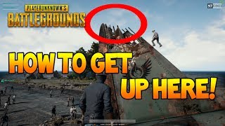 BATTLEGROUNDS - How to get on top of the spawn island plane! (PUBG Spawn Island)