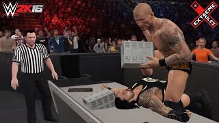 WWE 2K16 Extreme Rules 2016 AJ Styles vs Roman Reigns -Heel Randy Orton Returns/Attacks Roman Reigns