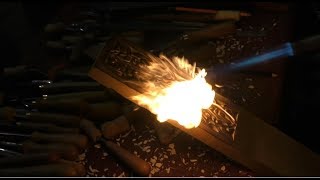 Газовая горелка, эксперименты, применение газовой горелки, #резьба_по_дереву