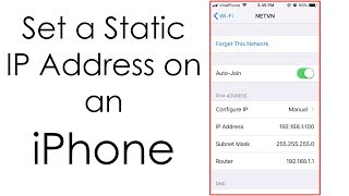iPhone : Setting a static IP address for wireless network