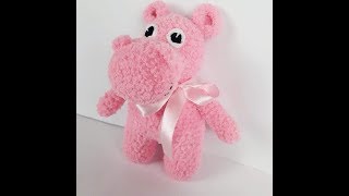 Бегемотик из плюшевой пряжи. Мастер класс. Crochet hippo. Crochet toy