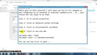 how to fix command is not recognized as an internal or external command