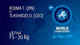 1/8 FS - 70 kg: D. TLASHADZE (GEO) df. T. KOJIMA (JPN), 5-3