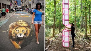 50 шокирующих оптических иллюзий в стрит-арте