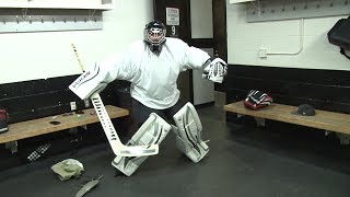 Beer Mug Tries Out To Be A Kings Goalie