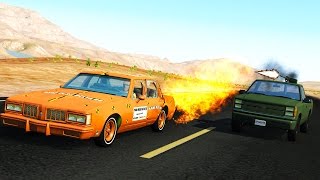 BeamNG Drive - MACHINE GUN & ROCKET LAUNCHER POLICE CHASES