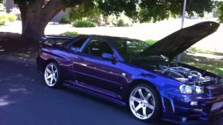 900HP Scary HKS GTR R34 purple monster @ Edward Lee's