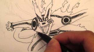 Drawing No Jutsu: How to draw Naruto Kyuubi Bijuu Mode うずまきナルト 尾獣