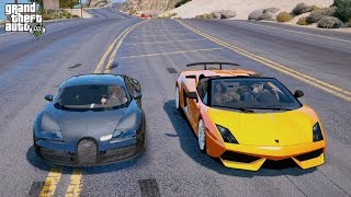 GTA 5 REAL LIFE CHILD MOD#52-BUGATTI VEYRON VS LAMBORGHINI GALLARDO