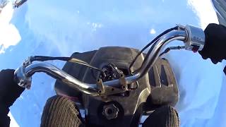 AVANTIS ATV CLASSIC 110сс. Что сможет по снегу на лысой резине.