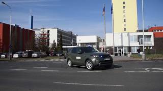 ODJEZD POLICEJNÍ KOLONY Z PRAHY DO MAKEDONIE