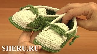 Детские пинетки вязаные крючком Урок 14 часть 2 из 2 Crochê Zapatos