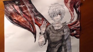 Рисую Канеки Кена из Аниме Токийский Гуль | Tokyo Ghoul | 守护进程 | 超強さ | أنا أرسم