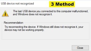 How To Fix USB Decive Not Recognized Problem ||Windows 7/8/8.1/10