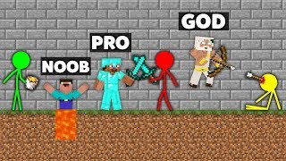 Minecraft Battle: NOOB vs PRO vs HACKER vs GOD : STICKMAN FIGHT CHALLEGNE IN MINECRAFT ANIMATION