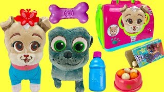 Puppy Dog Pals Keia Visits Fizzy Vet is Groomed and Eats with Bingo