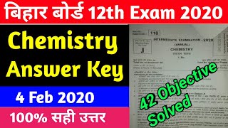 Bihar board chemistry answer key 2020/bihar board today paper solution/BSEB chemistry answer key 20