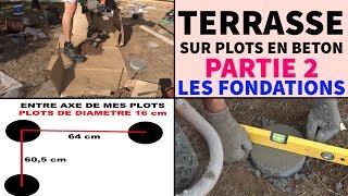 Terrasse en bois composite sur plot en béton armé partie 2/4