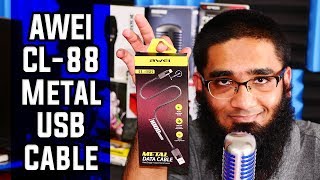 AWEI CL-88 Metal Data Cable Micro USB Cable Review & Unboxing! [4K]