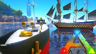 ARK Survival Evolved EPIC BOAT MOD | FISHING BOAT, CARGO BARGE | ARK Mod Gameplay