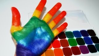 ✿ Учим Цвета с Акварельными красками.Песенка про пальчики Игры для детей