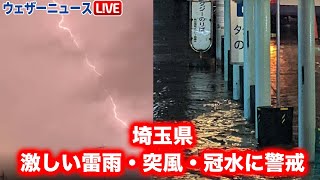 埼玉県 落雷･冠水リポート相次ぐ