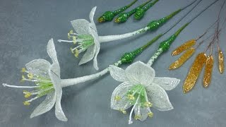 Амазонская лилия из бисера. Урок 9 - Сборка дудки / Beaded amazon lily. Lesson 9 - Stem assembly