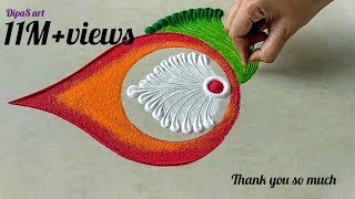 Very easy and attractive rangoli for ganpati festival 2018