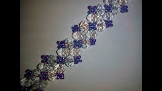 Браслет из бисера и бусин. Tutorial: beaded bracelet