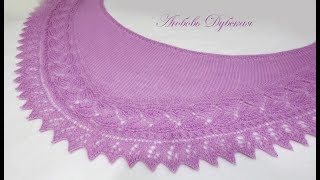 Шаль спицами. Мастер класс. Mini shawl. Master Class.