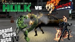 GTA IV Hulk Mod + Ghost Rider Mod - Funniest Hulk vs Ghost Rider Fight Ever