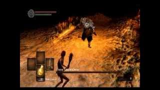 Dark Souls SL1 Gameplay - Boss Strategy Gwyn Lord Of Cinder FINAL BOSS (weapon only)