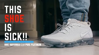 Nike Vapormax Flyknit 2.0 Pure Platinum / Triple White Vapormax