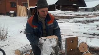 Испытание самодельного дровокола НОСОРОГ!!!