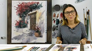 Экспресс-урок по акварельному скетчингу «Дверь»