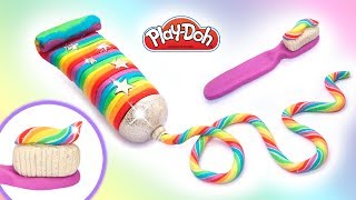 Rainbow Toothpaste & Tothbrush. Play Doh Videos. DIY How to Make Play Doh Rainbow Toothpaste ?