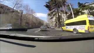 Вождение улицы Тбилиси На пути к Черепашье озеро (Turtle Lake / Tbilisi) - 01.04.2014