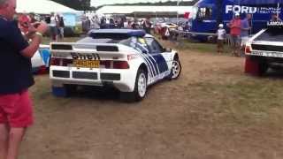 Group b rally cars at car fest north startup, ready for action, banned as too fast